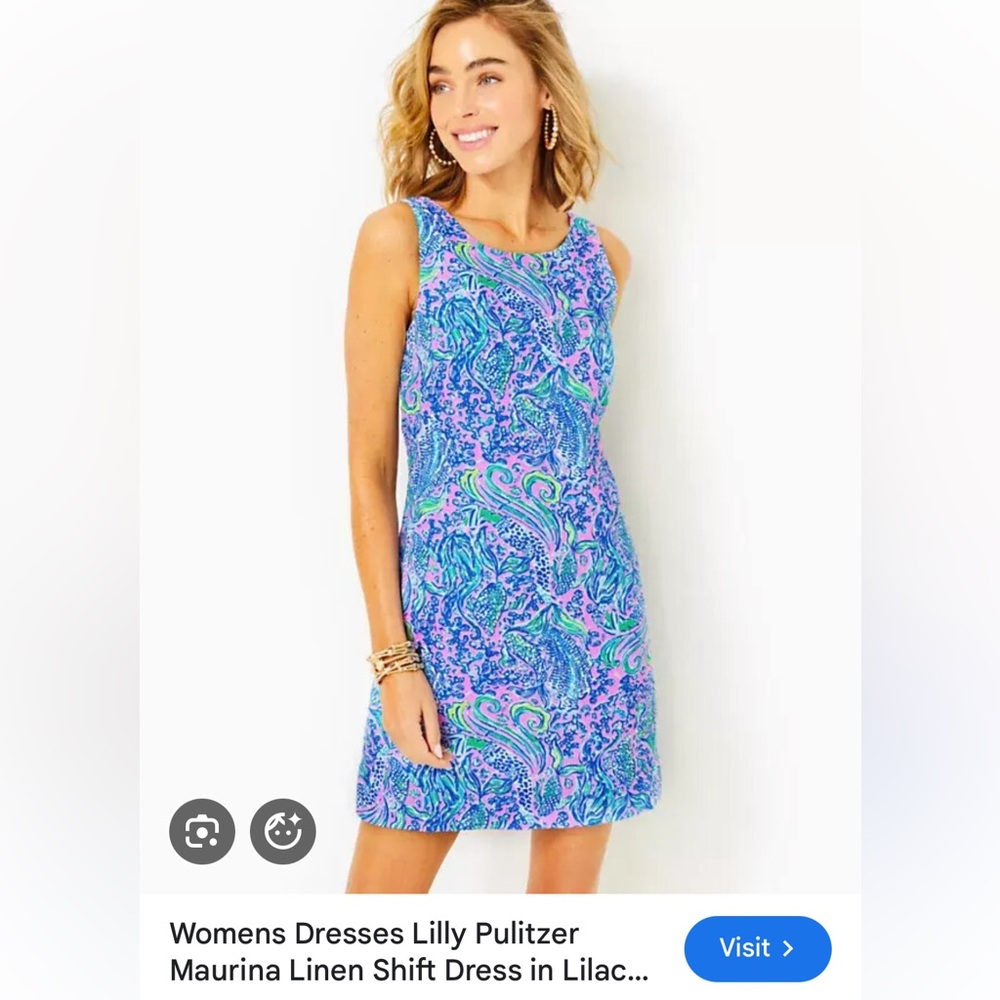 Lilly Pulitzer Lilac Blue Green Paisley Sleeveless Shift Dress